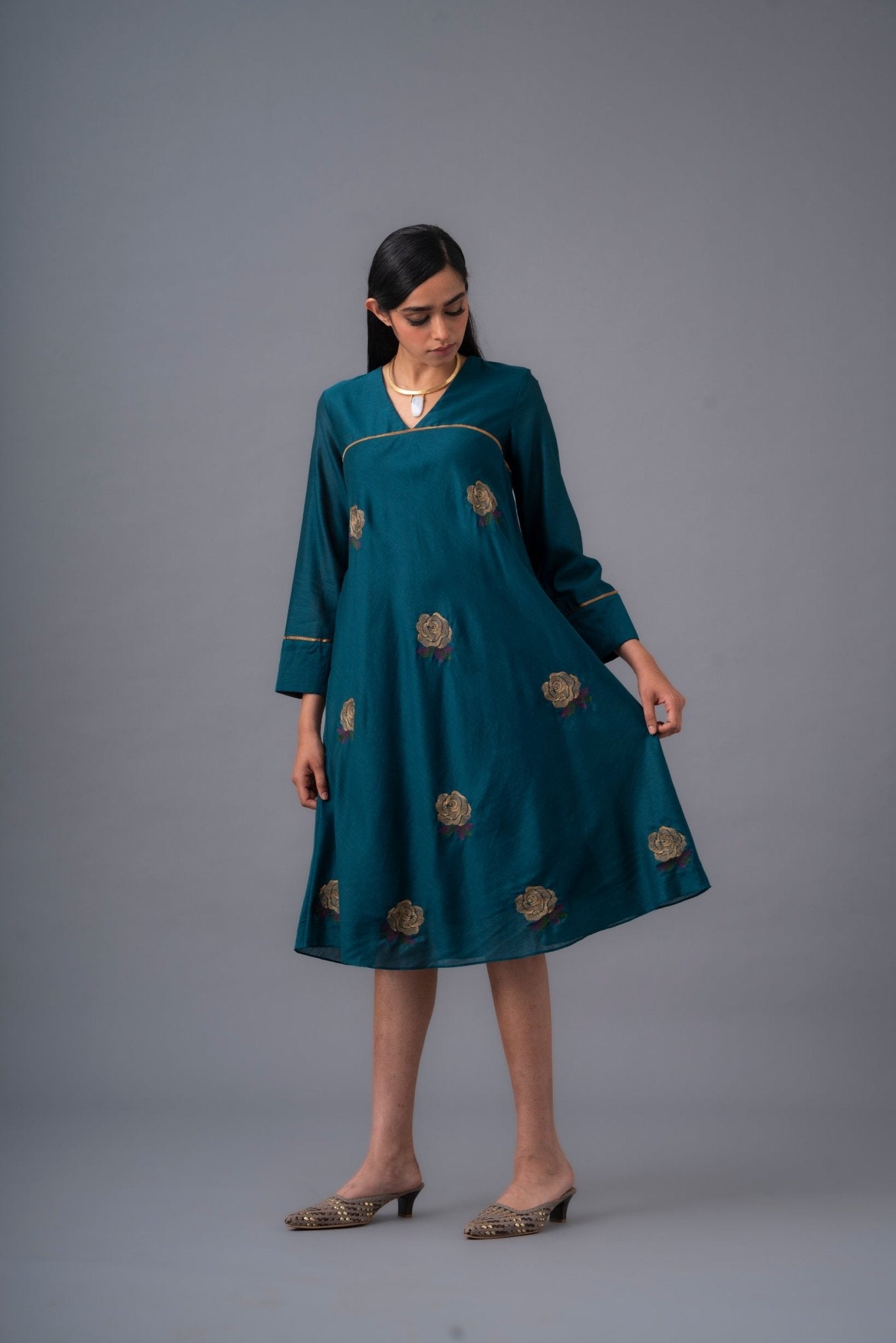 Rosita Dress - Mid Night Teal - CiceroniDressesRaga & Co.