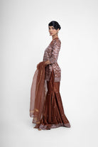 Ruby Gharara Set In Brown - CiceroniKurta Set, Festive WearShriya Singhi