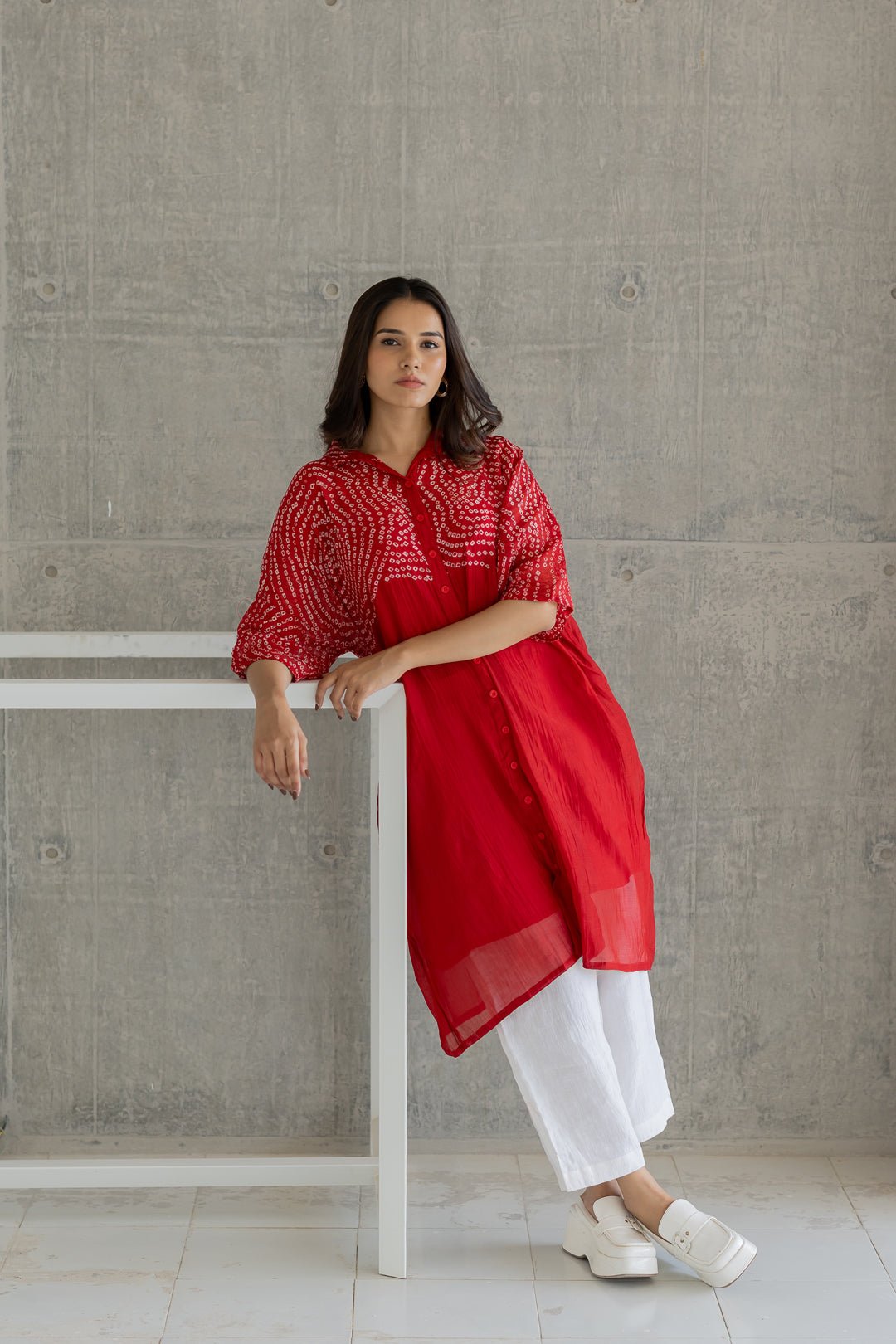 Ruby Swirl Bandhani Tunic Set - CiceroniKurta Set, Everyday WearSilai Studio