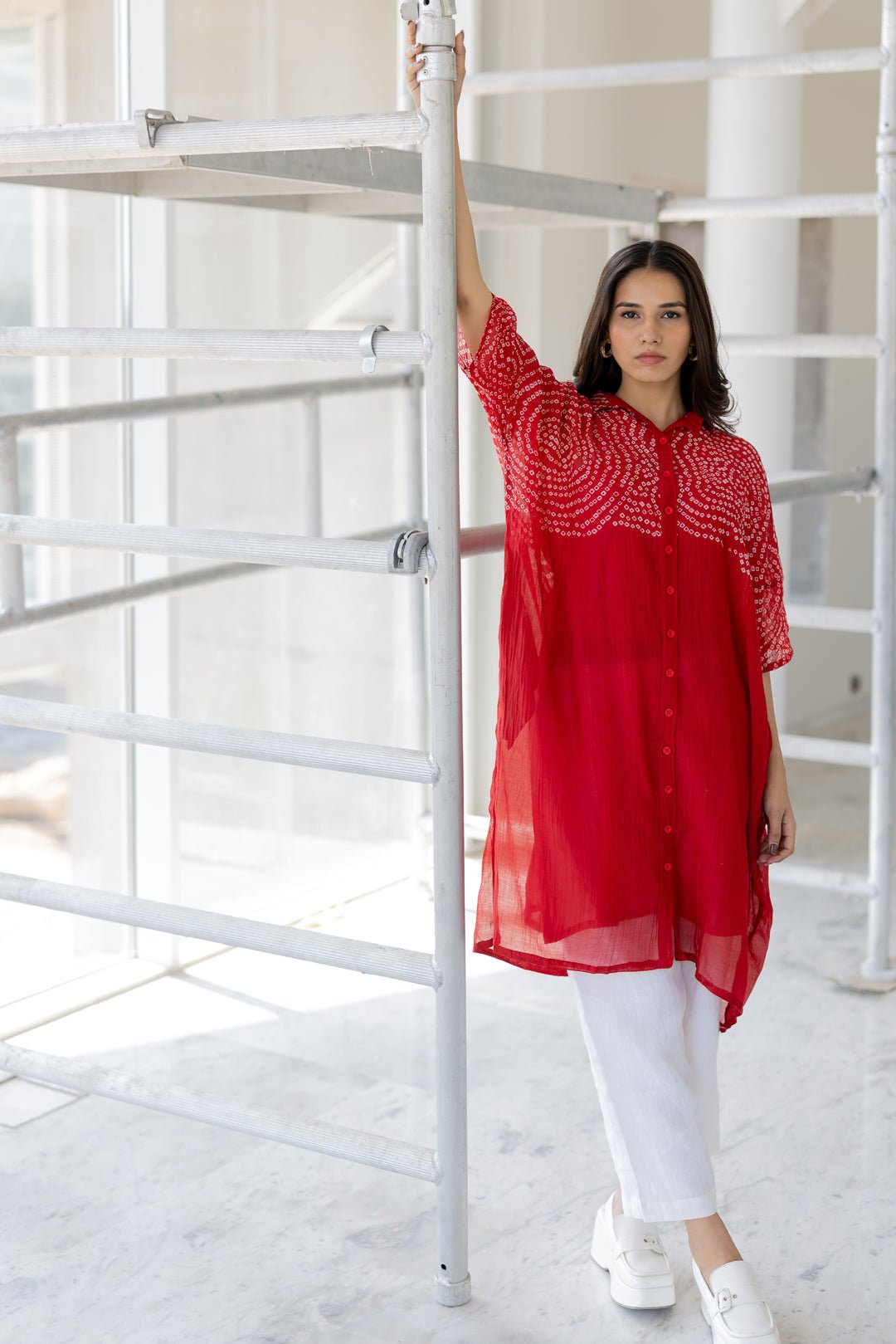 Ruby Swirl Bandhani Tunic Set - CiceroniKurta Set, Everyday WearSilai Studio