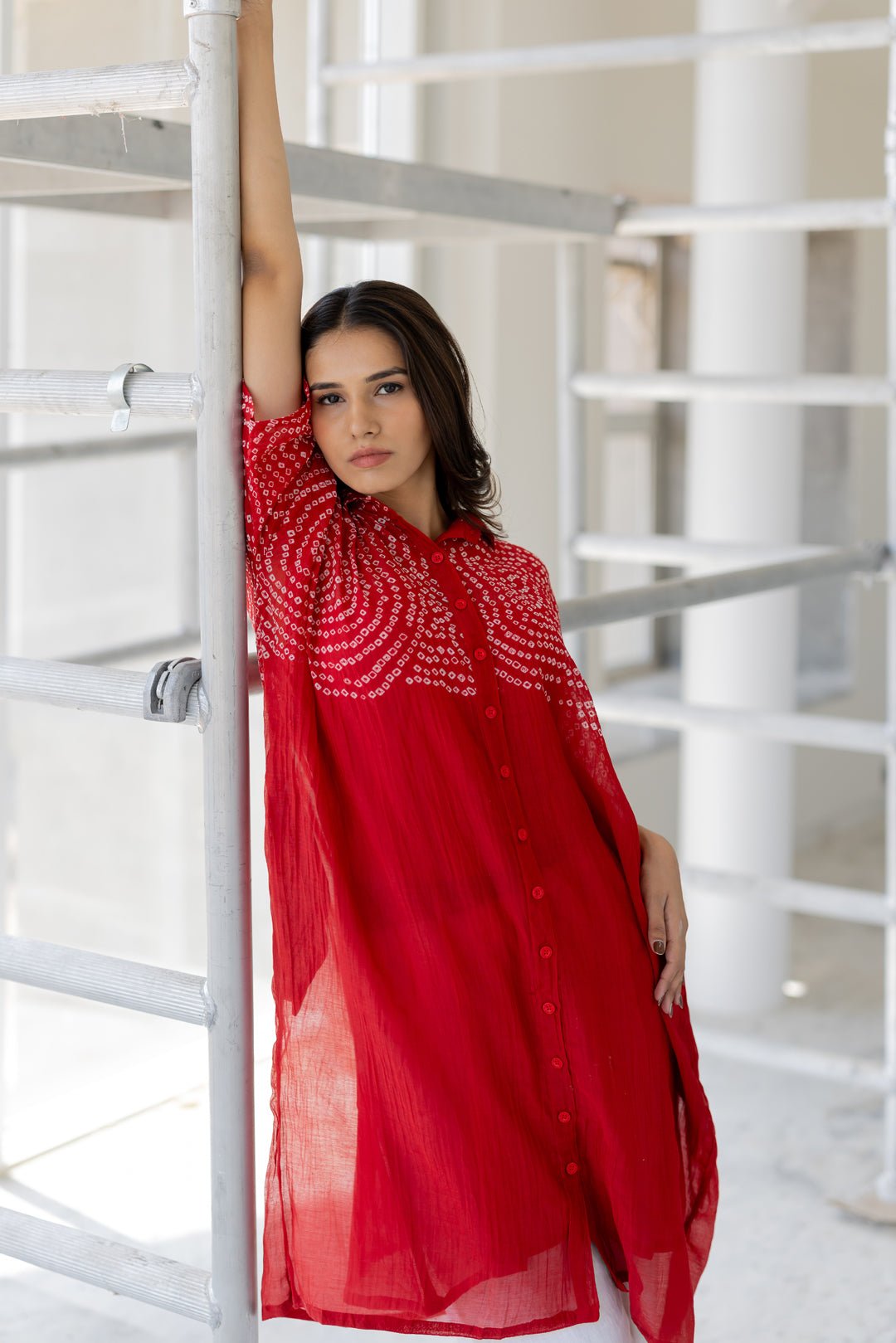 Ruby Swirl Bandhani Tunic Set - CiceroniKurta Set, Everyday WearSilai Studio