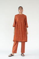 Rust Ekra Kurta (Set of 2) - CiceroniKurta Set, Festive WearNirjara