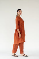 Rust Ekra Kurta (Set of 2) - CiceroniKurta Set, Festive WearNirjara