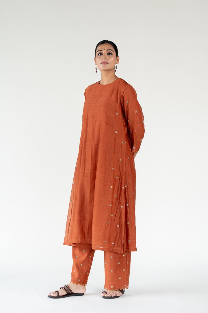 Rust Fiza Kurta (Set of 2) - CiceroniKurta Set, Festive WearNirjara