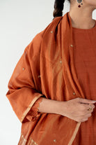 Rust Fiza Kurta Set with Ayra Odhani - CiceroniKurta Set, Festive WearNirjara