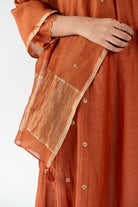 Rust Fiza Kurta Set with Ayra Odhani - CiceroniKurta Set, Festive WearNirjara