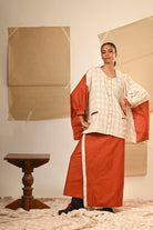 Rust Kaftan Shirt with Skirt - CiceroniSkirt SetPrathaa