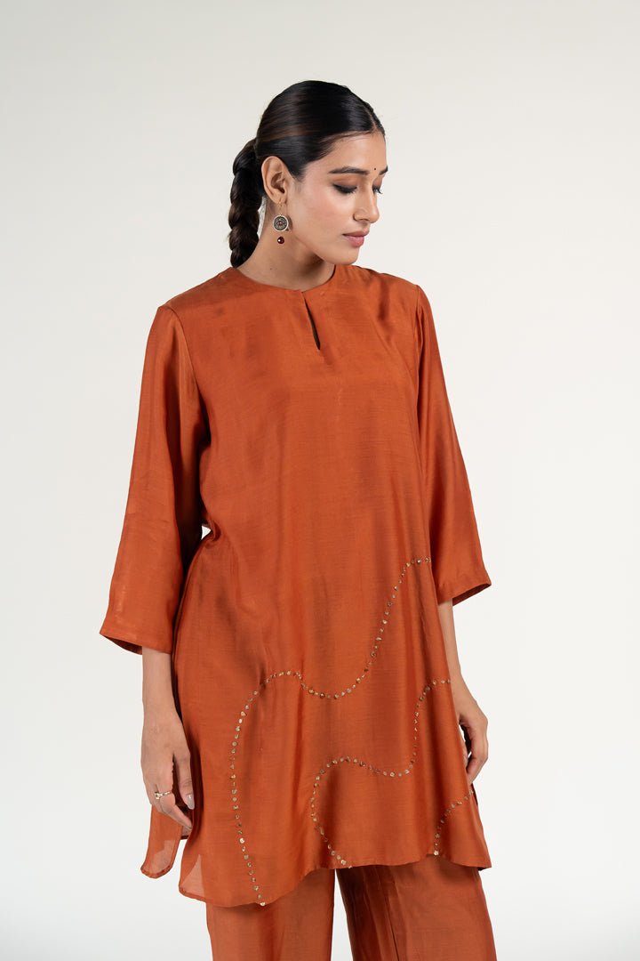 Rust Mehr Kurta (Set of 2) - CiceroniKurta Set, Festive WearNirjara