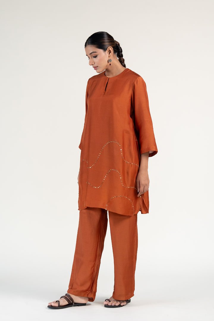 Rust Mehr Kurta (Set of 2) - CiceroniKurta Set, Festive WearNirjara