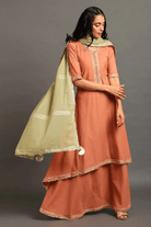 Rust Zara Double Layered Dress - CiceroniDressesOmaana