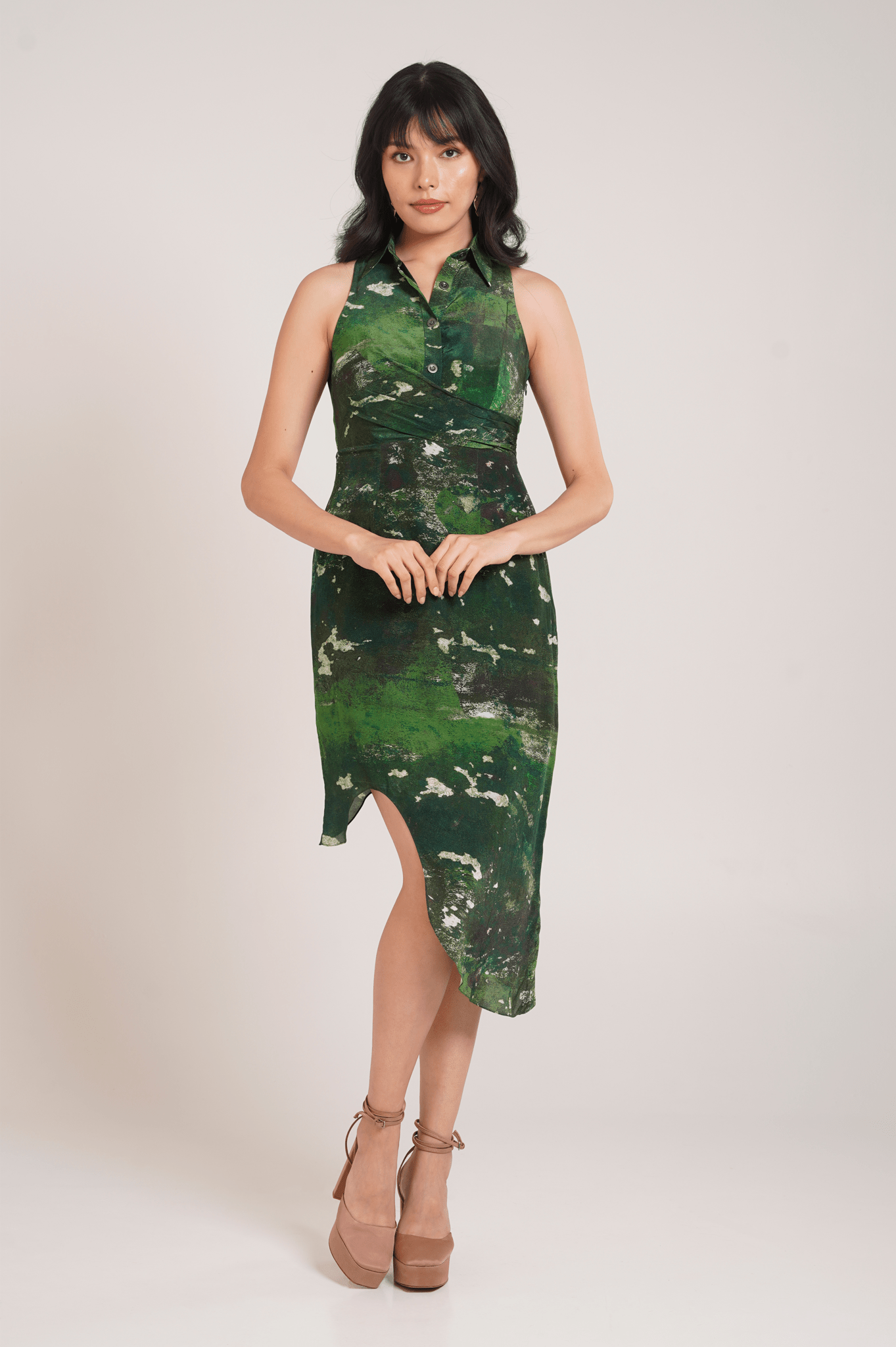 Sage Shirt Dress - CiceroniDressesAdvait