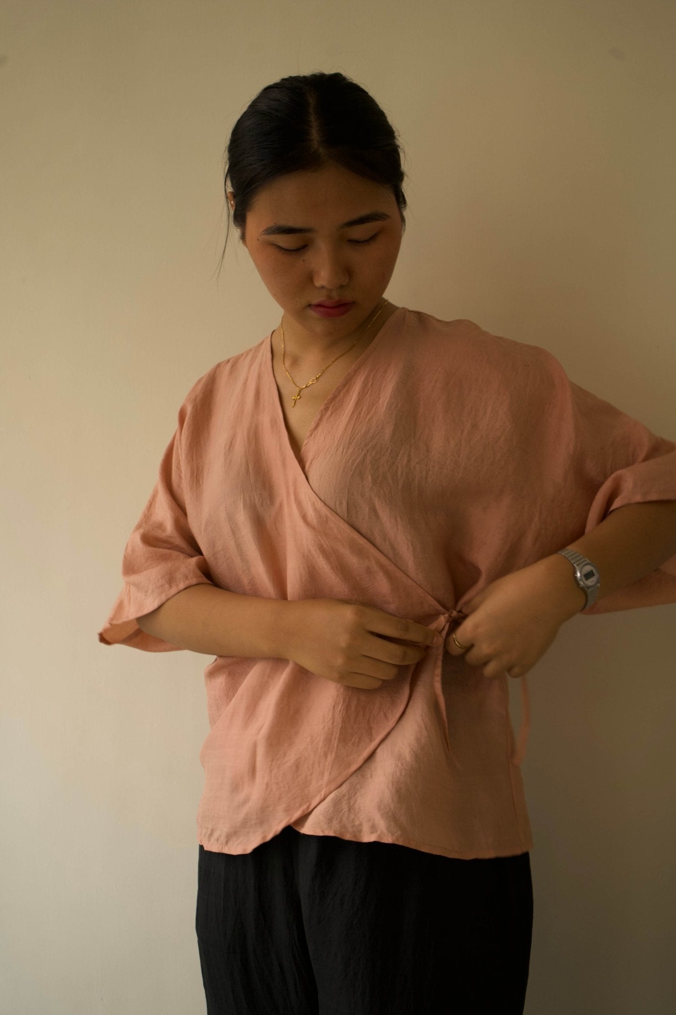 Salmon Wrap Top - CiceroniTopswith N.