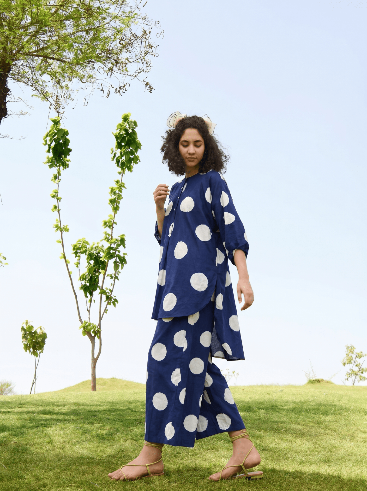 Salvia Co-ord Set - Indigo & White Polka - CiceroniCo-ord SetRAAS Life