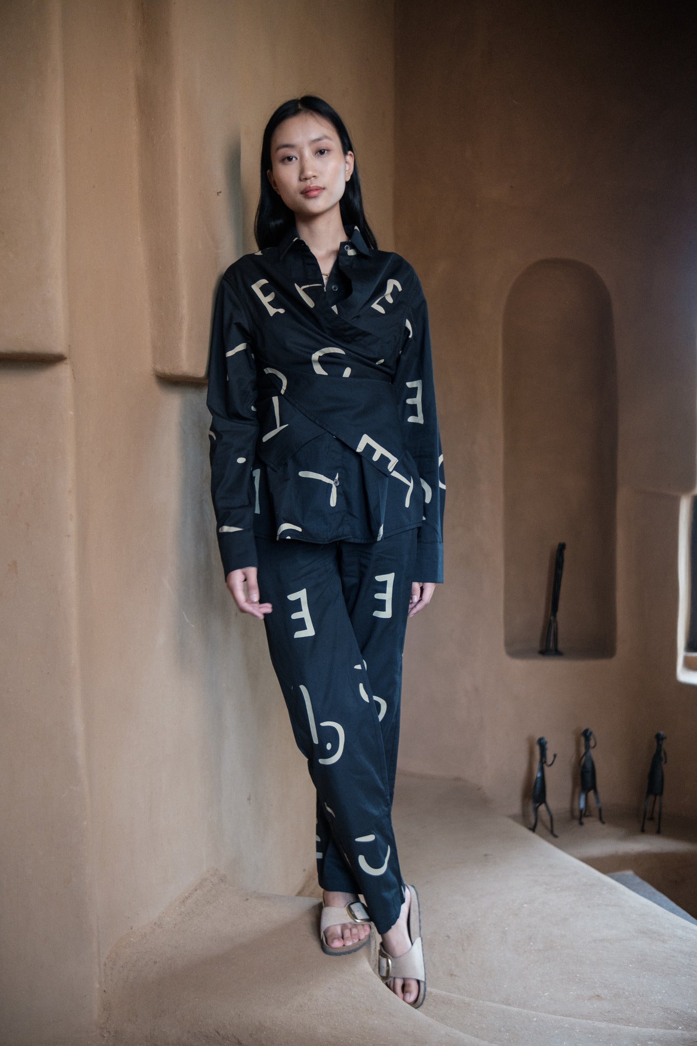 Sandra Straight Pants - Printed - CiceroniPantsThe Terra Tribe