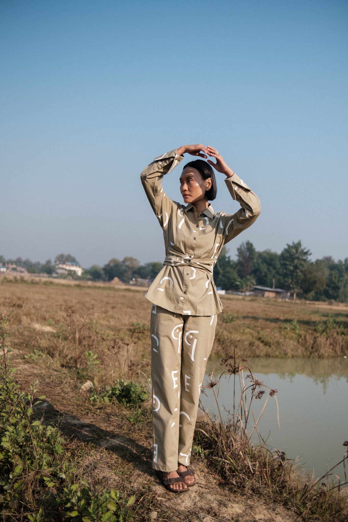 Sandra Straight Pants - Printed - CiceroniPantsThe Terra Tribe