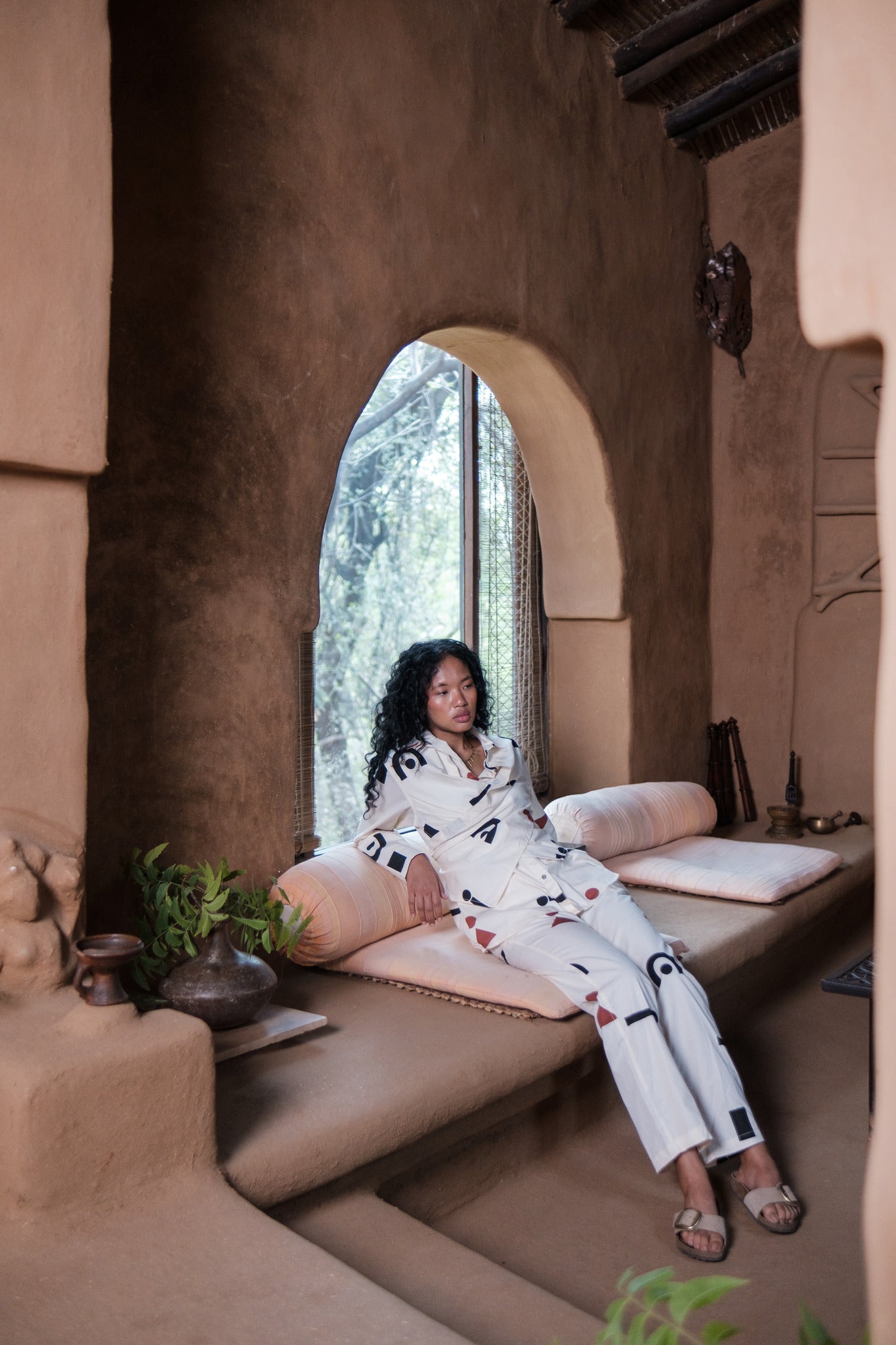 Sandra Straight Pants - Triangle Print - CiceroniPantsThe Terra Tribe