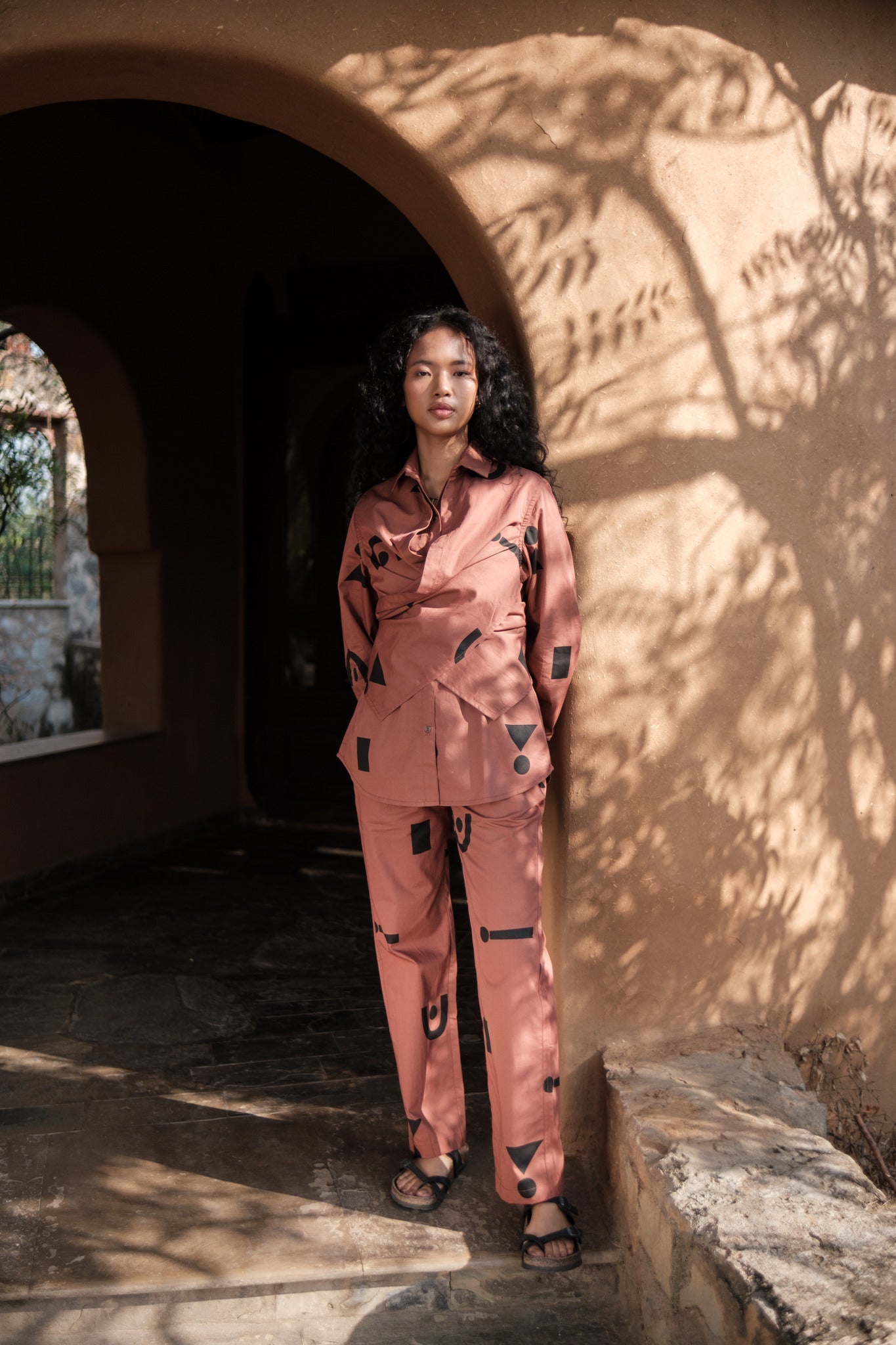 Sandra Straight Pants - Triangle Print - CiceroniPantsThe Terra Tribe