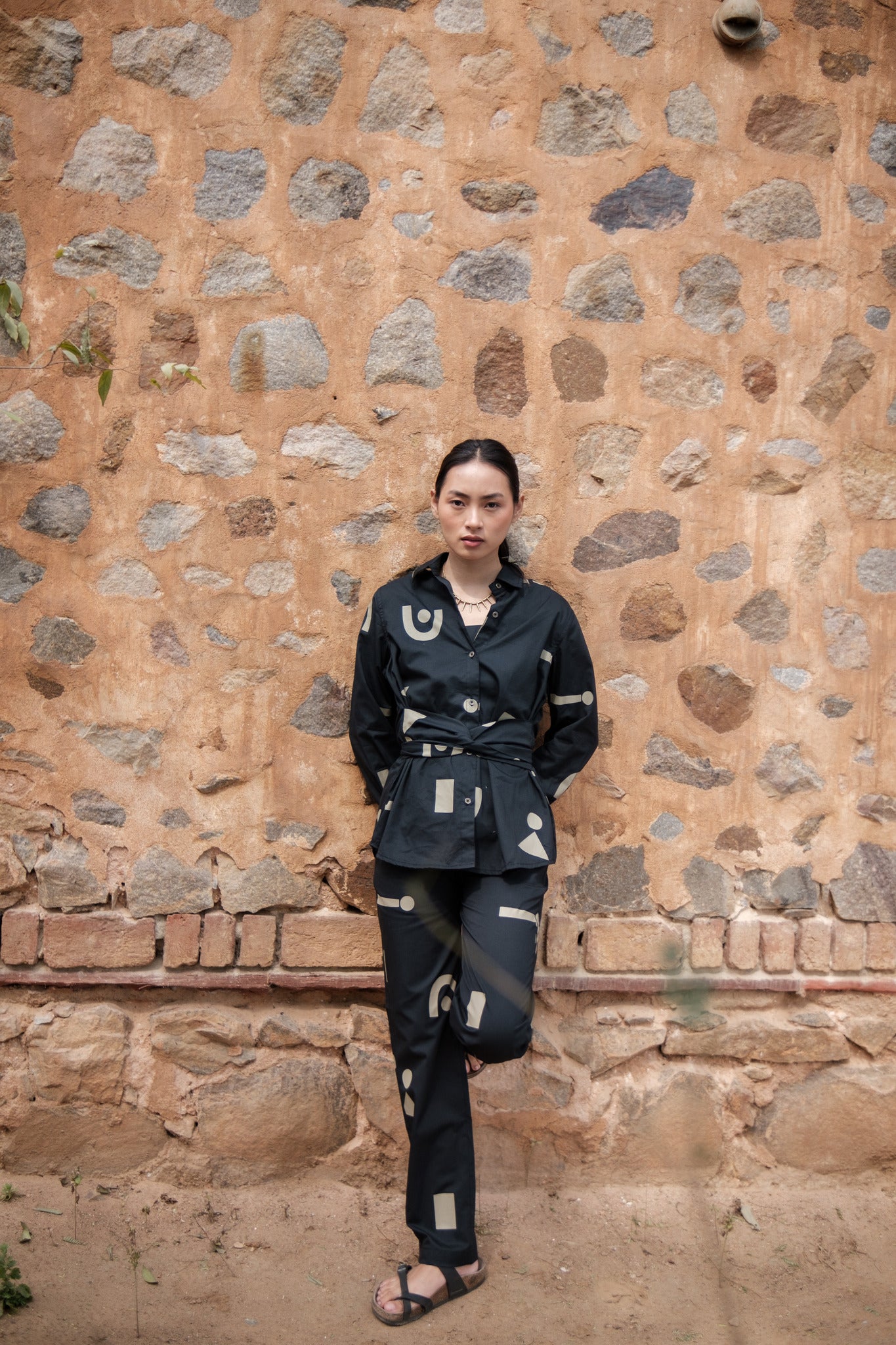 Sandra Straight Pants - Triangle Print - CiceroniPantsThe Terra Tribe