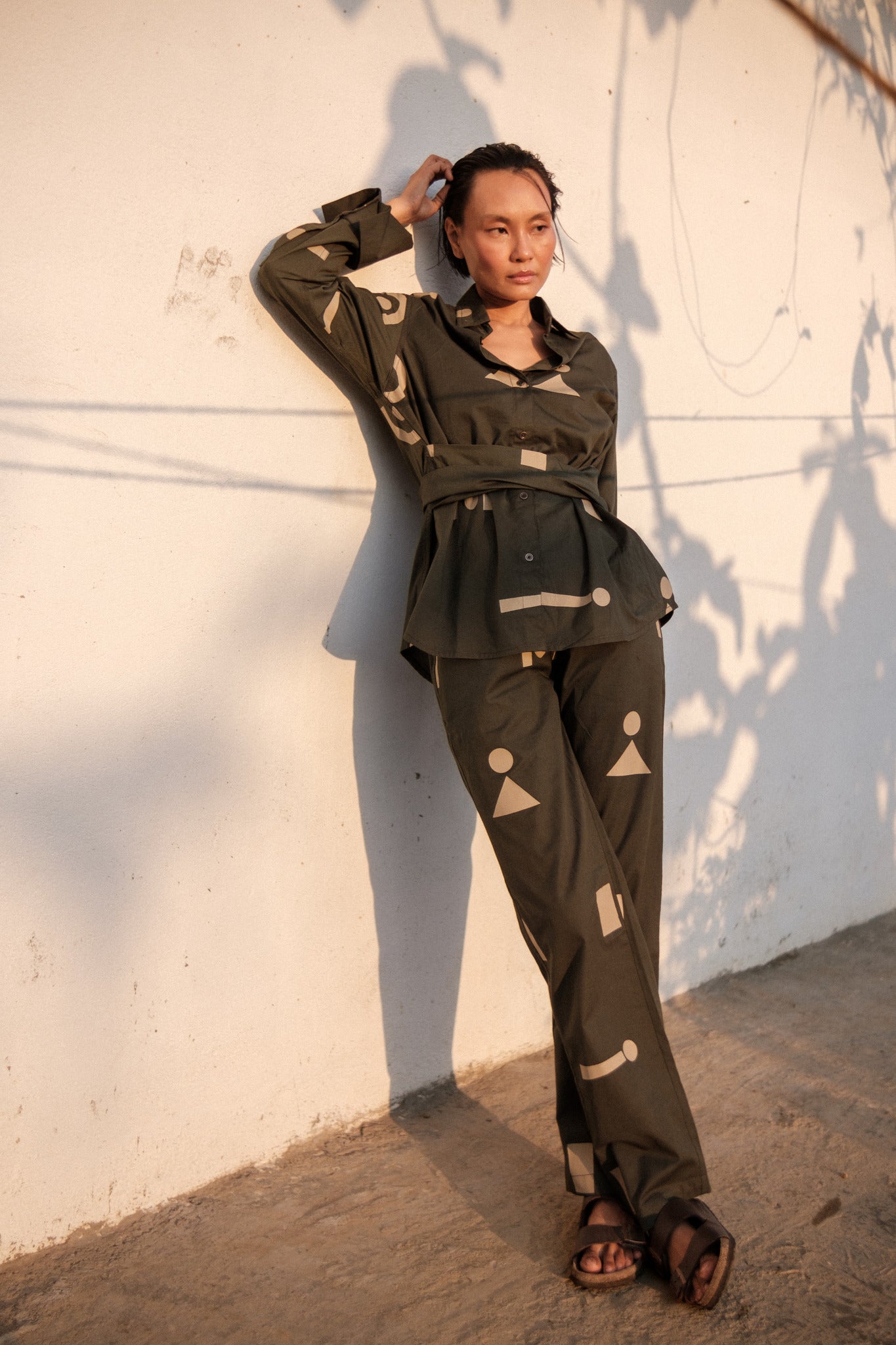 Sandra Straight Pants - Triangle Print - CiceroniPantsThe Terra Tribe