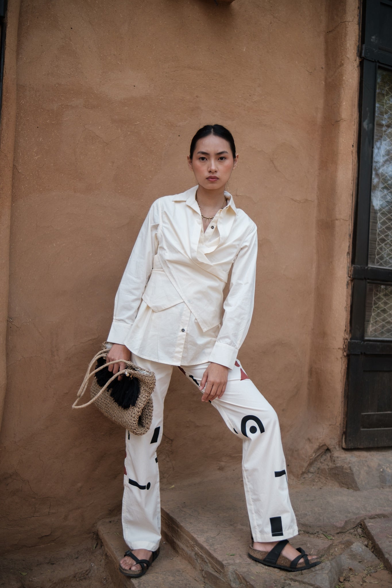 Sandra Straight Pants - Triangle Print - CiceroniPantsThe Terra Tribe