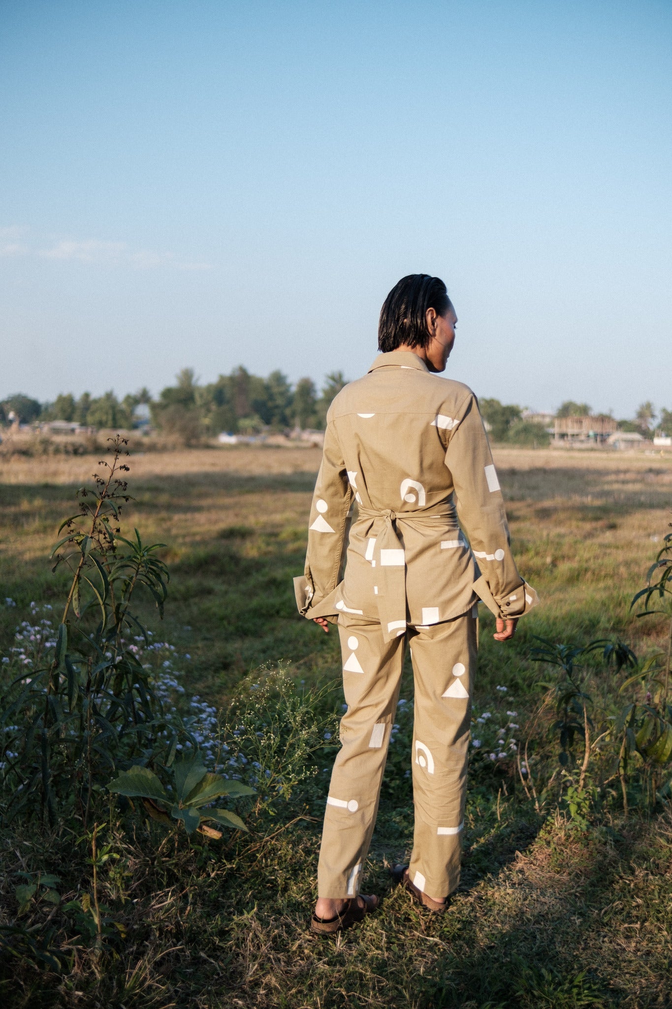 Sandra Straight Pants - Triangle Print - CiceroniPantsThe Terra Tribe