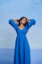 Santorini Linen Front Twist Dress - CiceroniDressesSaphed