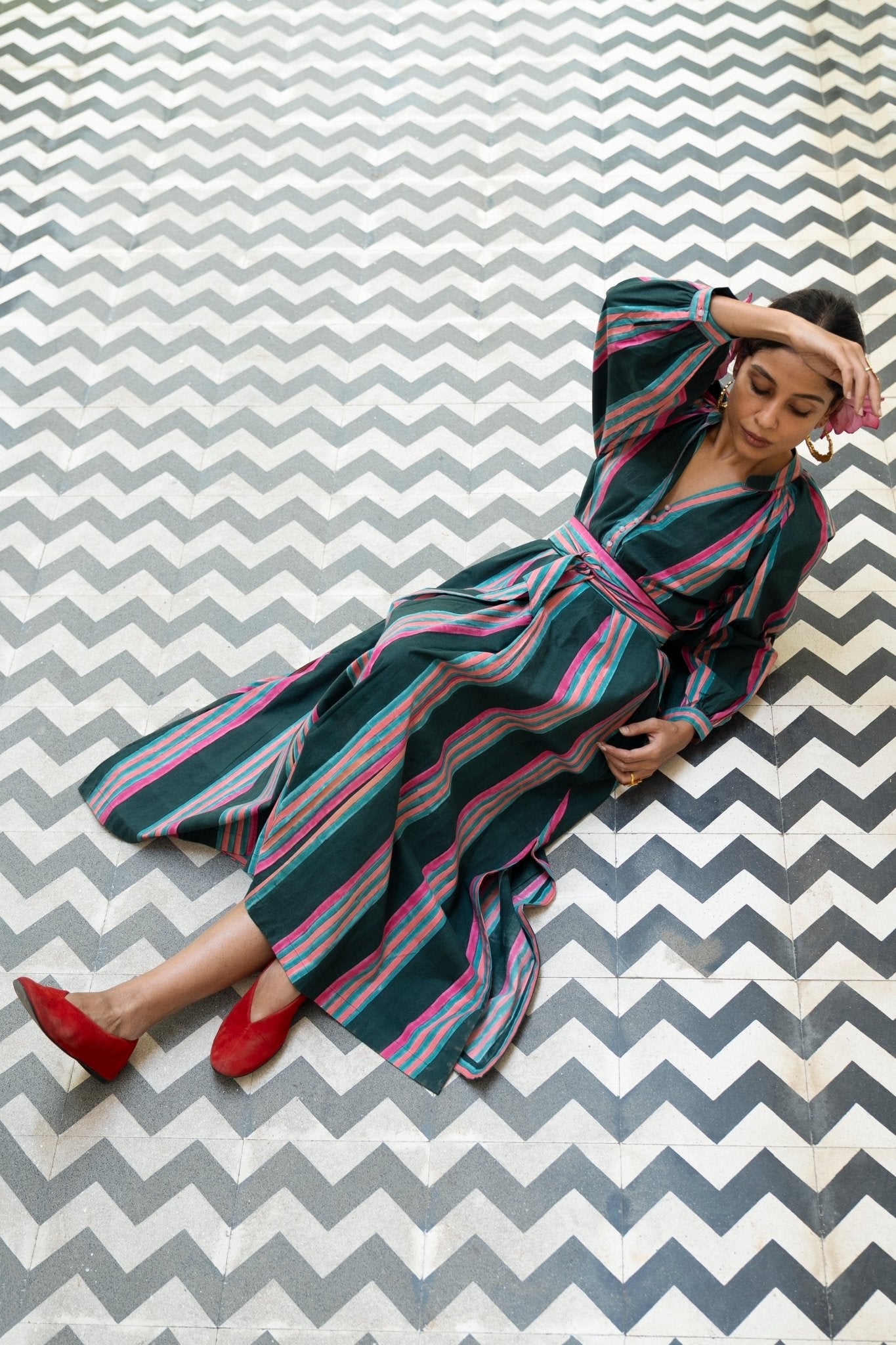 Sash Dress - Emerald - CiceroniDressesShaivyaa