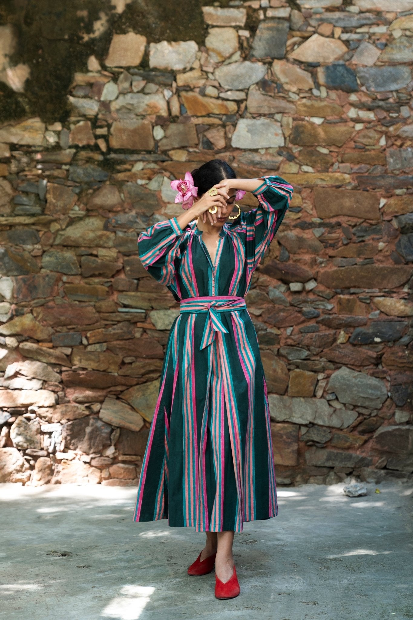 Sash Dress - Emerald - CiceroniDressesShaivyaa