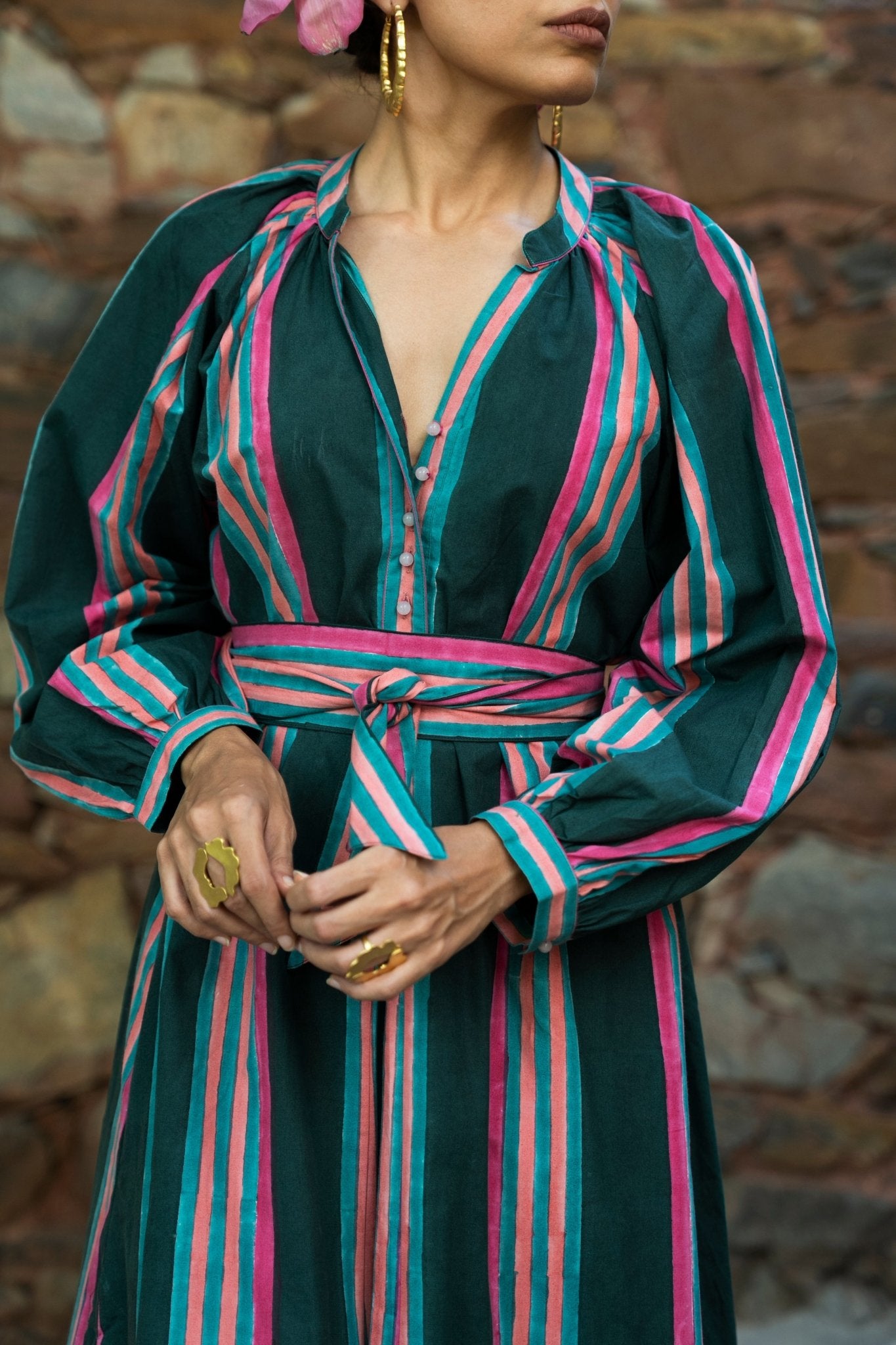 Sash Dress - Emerald - CiceroniDressesShaivyaa