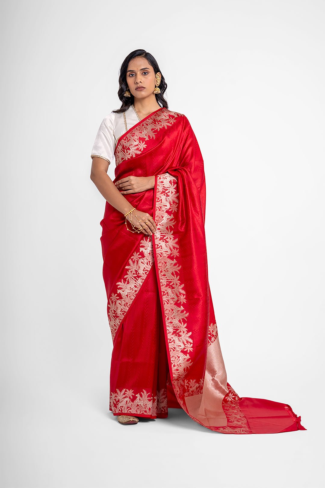 Savana Red Pure Silk Saree - CiceroniSareeShriya Singhi