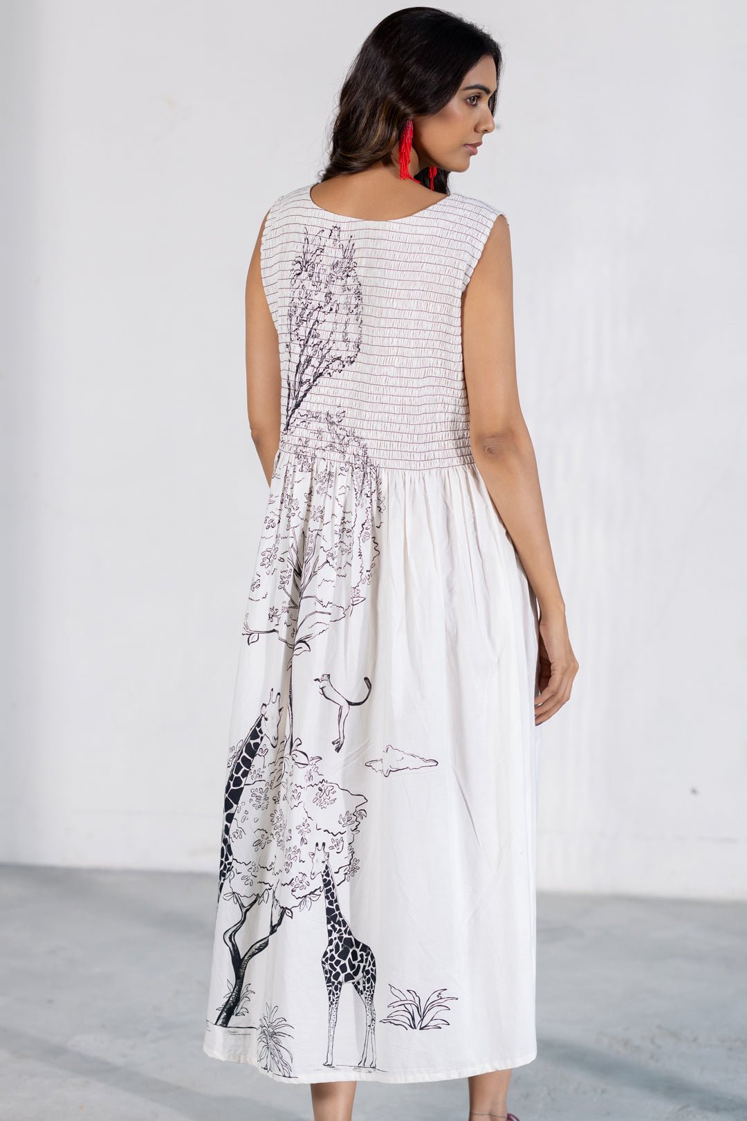 Savannah Smocked Midi Dress - CiceroniDressSilai Studio