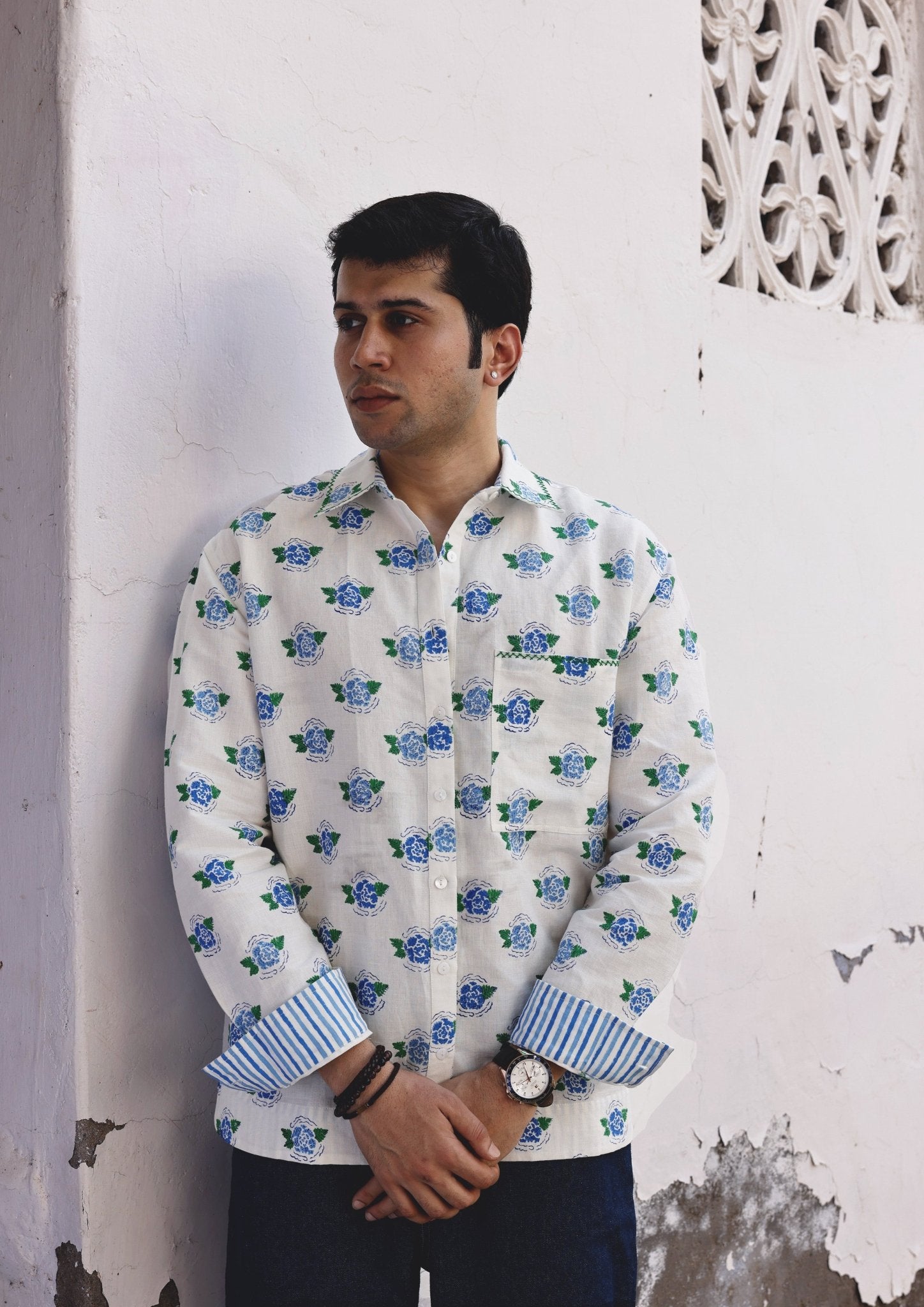 Sawai Shirt - Blue Marigold - CiceroniMen ShirtsThe Raw India