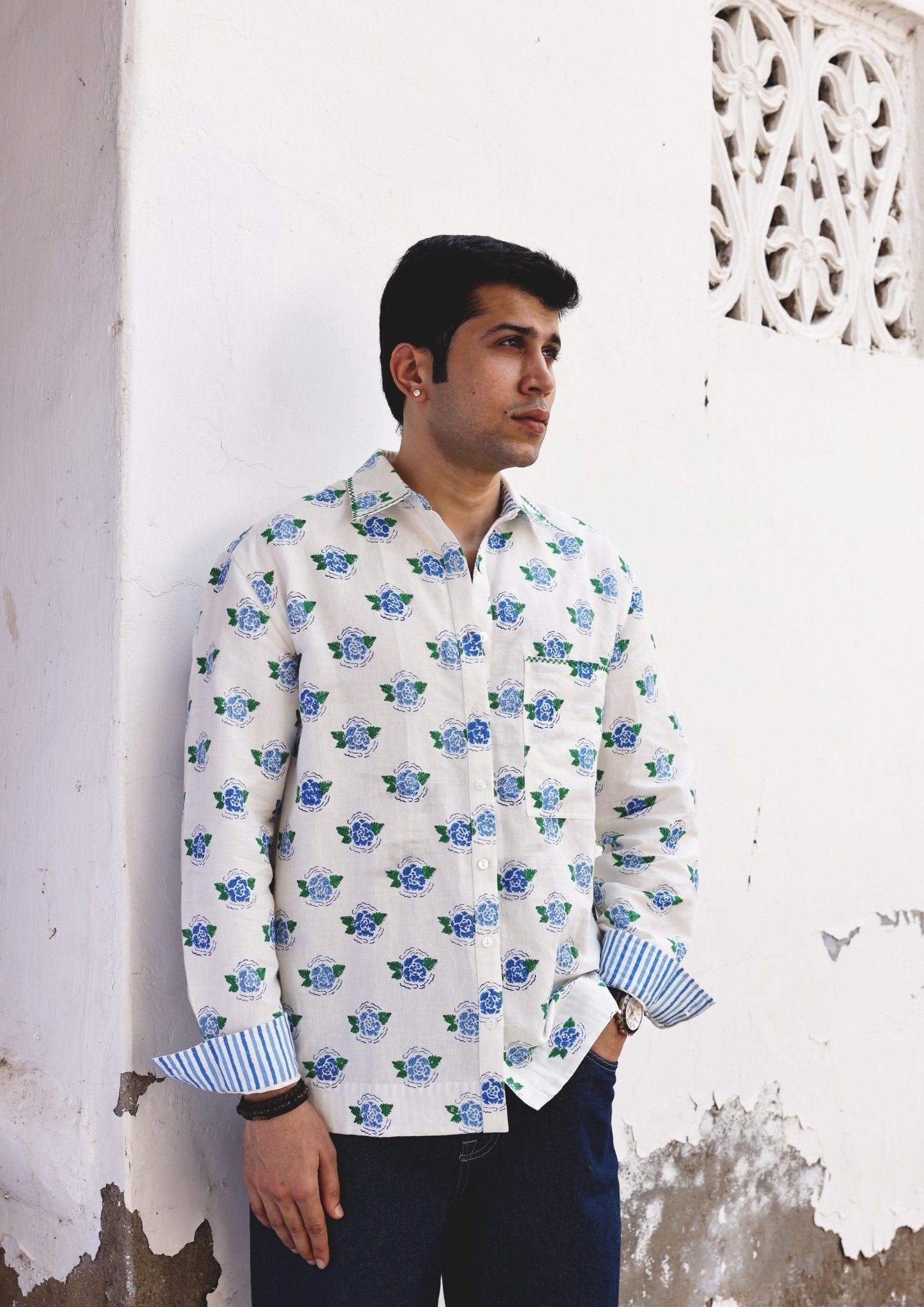 Sawai Shirt - Blue Marigold - CiceroniMen ShirtsThe Raw India