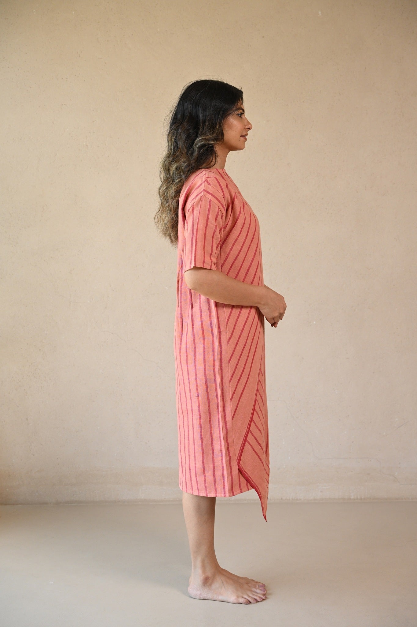 Scarlet Dress - Peach Stripe - CiceroniDressesRang by Rajvi