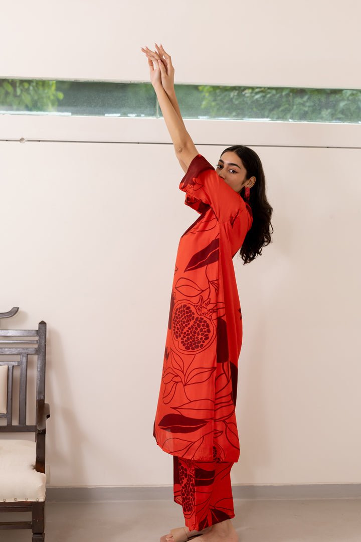 Scarlet Pomegranate Kurta Set - CiceroniKurta Set, Everyday WearSilai Studio