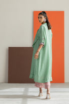 Sea Green Habutai Silk Jacket Set - CiceroniKurta Set, Festive WearTussah