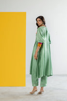 Sea Green Kurta Set - CiceroniKurta Set, Festive WearTussah
