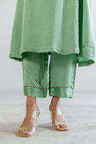 Sea Green Kurta Set - CiceroniKurta Set, Festive WearTussah
