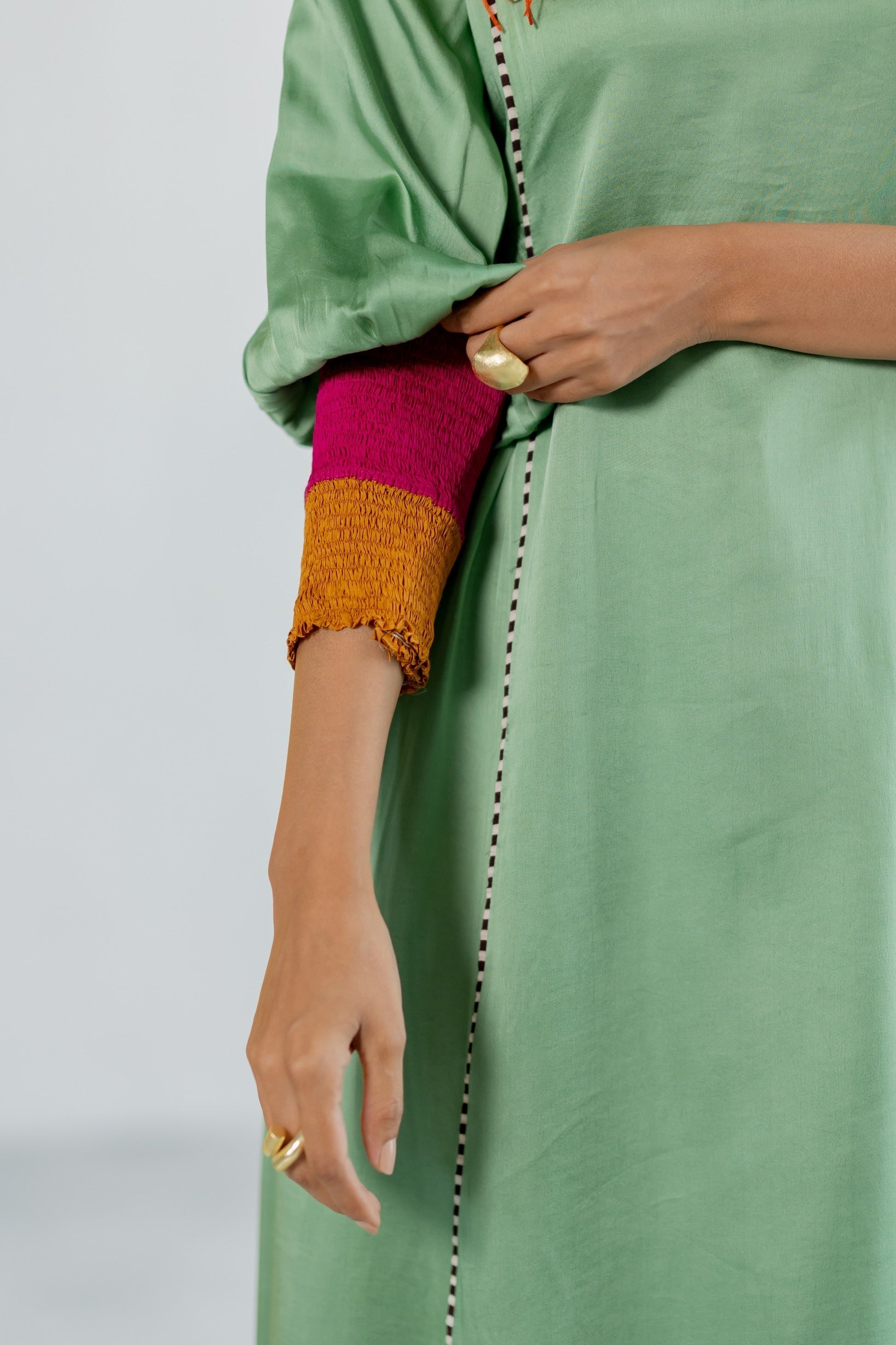 Sea Green Kurta Set - CiceroniKurta Set, Festive WearTussah