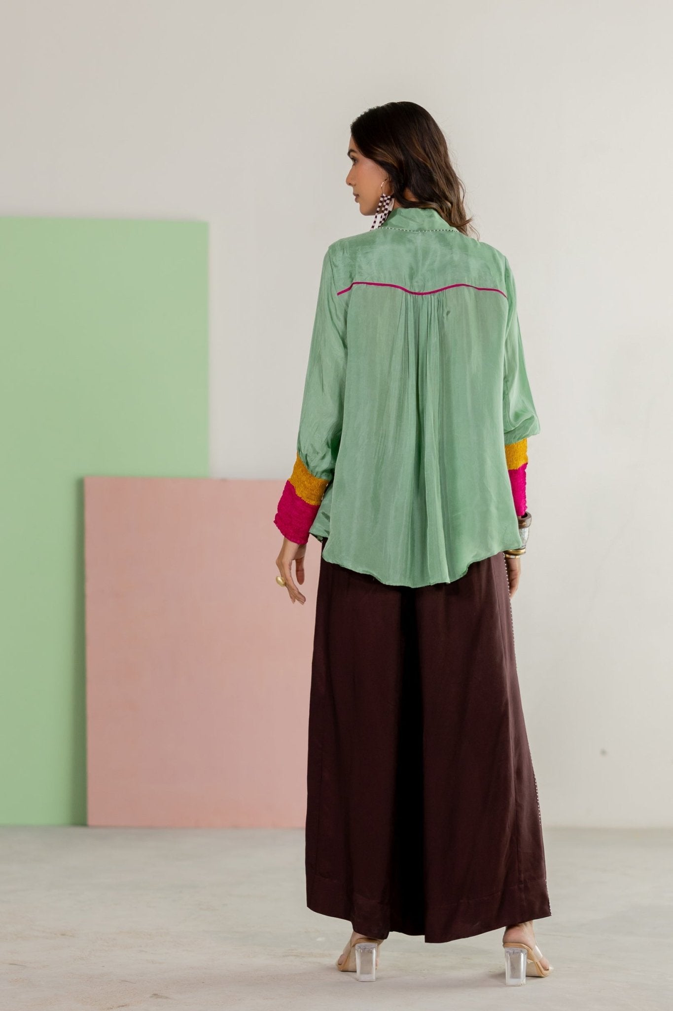 Sea Green Shirt Set - CiceroniCo-ord SetTussah
