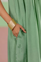Sea Green Sleeveless Dress - CiceroniDressesTussah