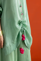 Sea Green Top with Lampi Gota Co-ord Set - CiceroniCo-ord SetTussah