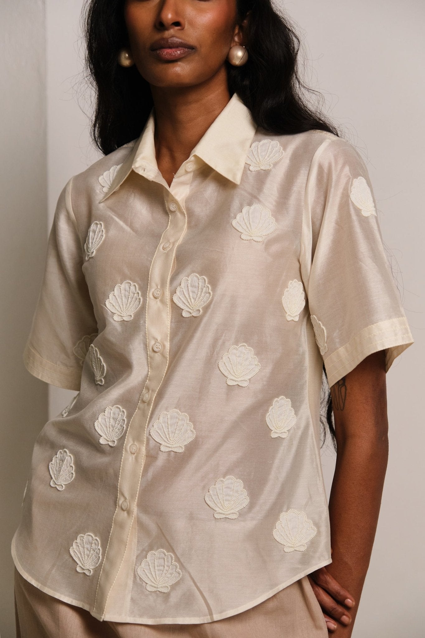 Sea Shell Shirt - Off White - CiceroniWomen ShirtsShimona
