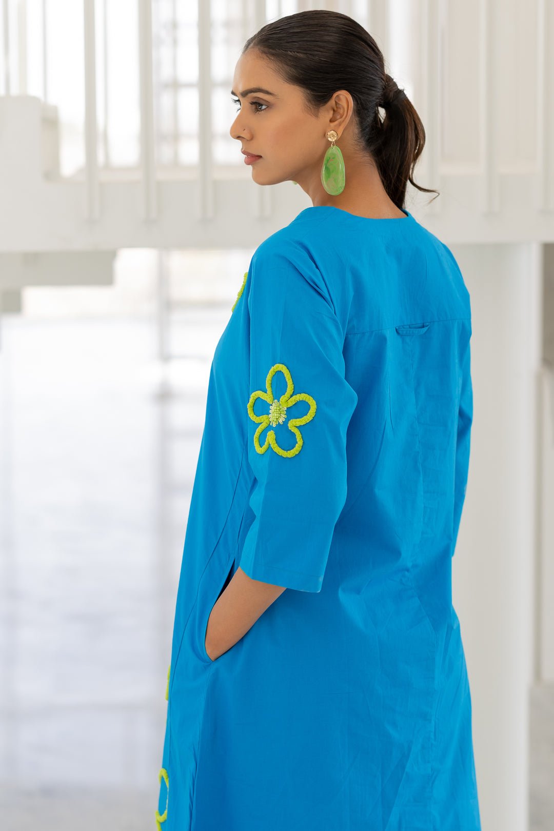 Seafoam Floral Embroidery Kurta Set - CiceroniKurta Set, Everyday WearSilai Studio