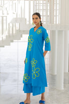 Seafoam Floral Embroidery Kurta Set - CiceroniKurta Set, Everyday WearSilai Studio