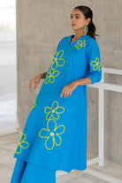 Seafoam Floral Embroidery Kurta Set - CiceroniKurta Set, Everyday WearSilai Studio