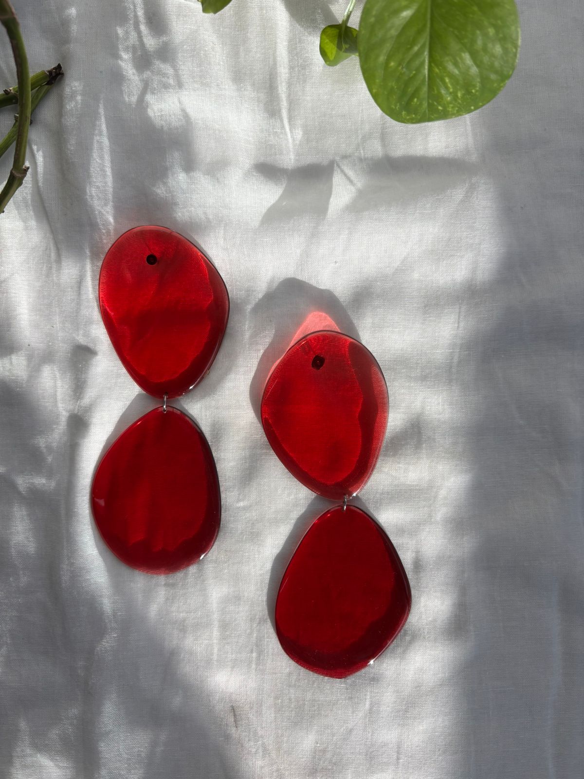 Seaglass - Big Drop - Red - CiceroniEarringsShivani Vaishnavi