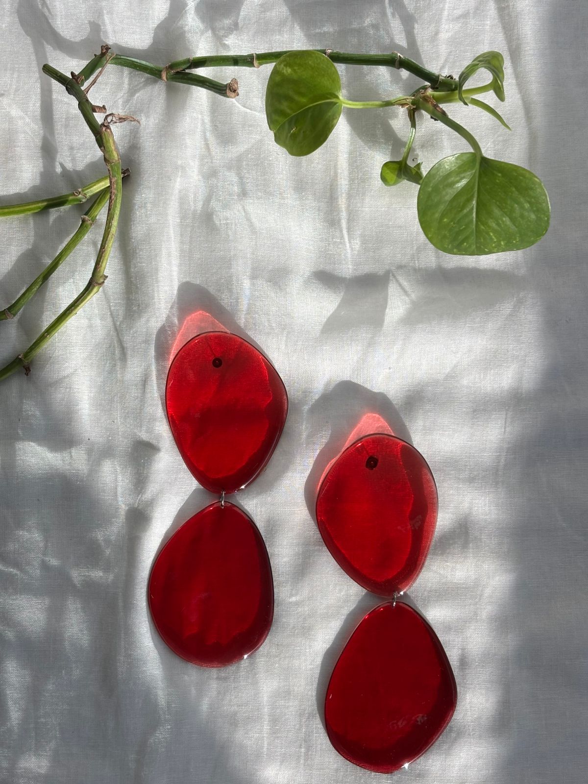 Seaglass - Big Drop - Red - CiceroniEarringsShivani Vaishnavi