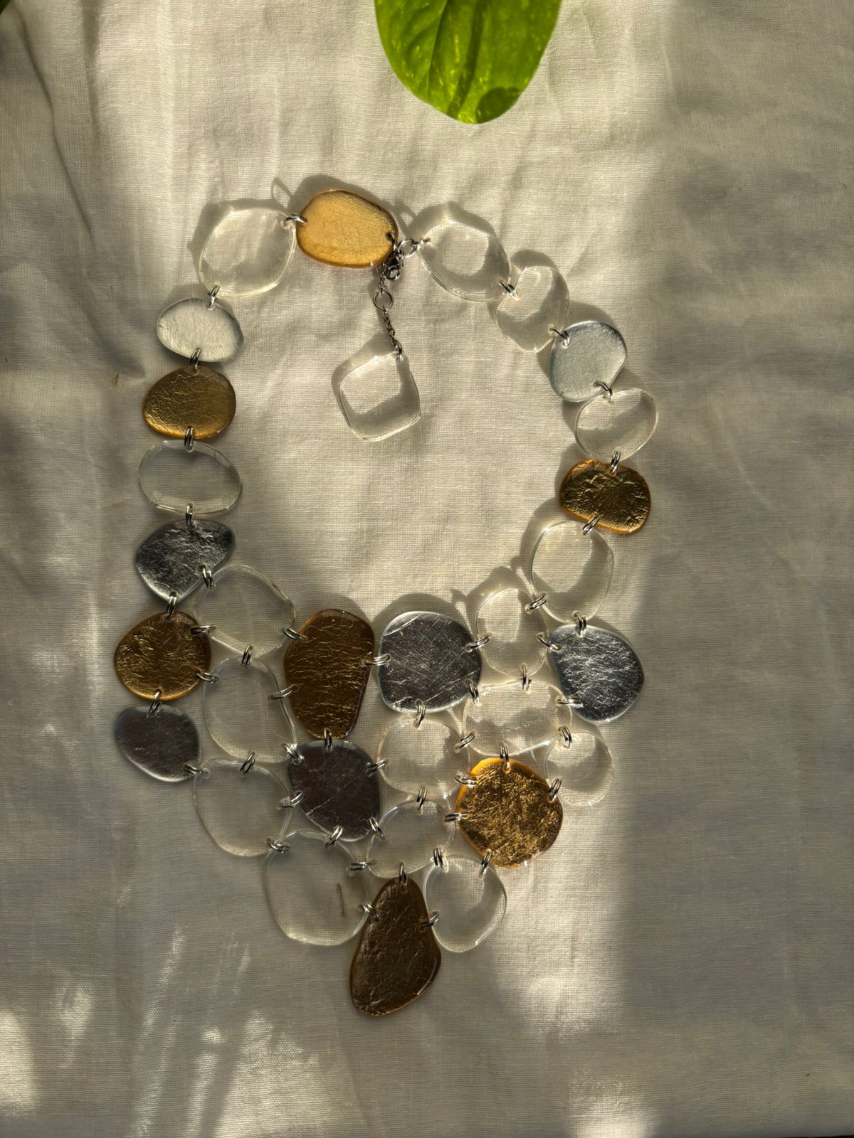 Seaglass Necklace - Gold & Silver - CiceroniNecklaceShivani Vaishnavi