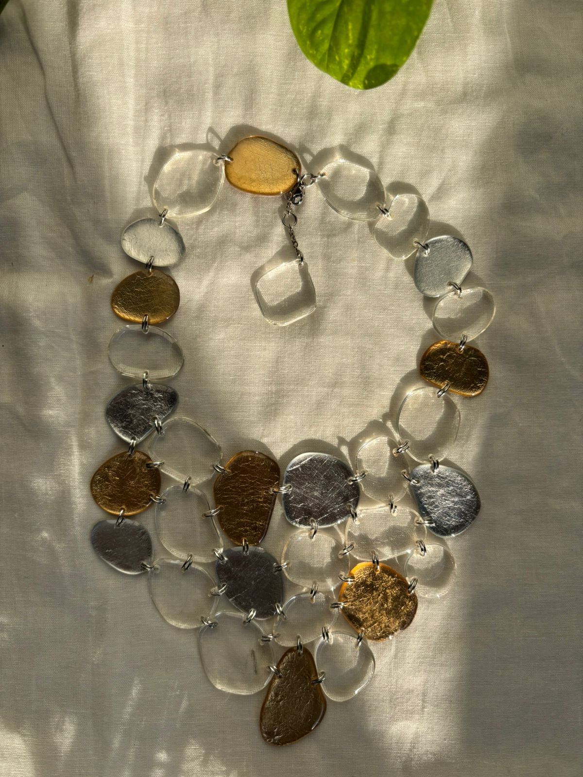 Seaglass Necklace - Gold & Silver - CiceroniNecklaceShivani Vaishnavi